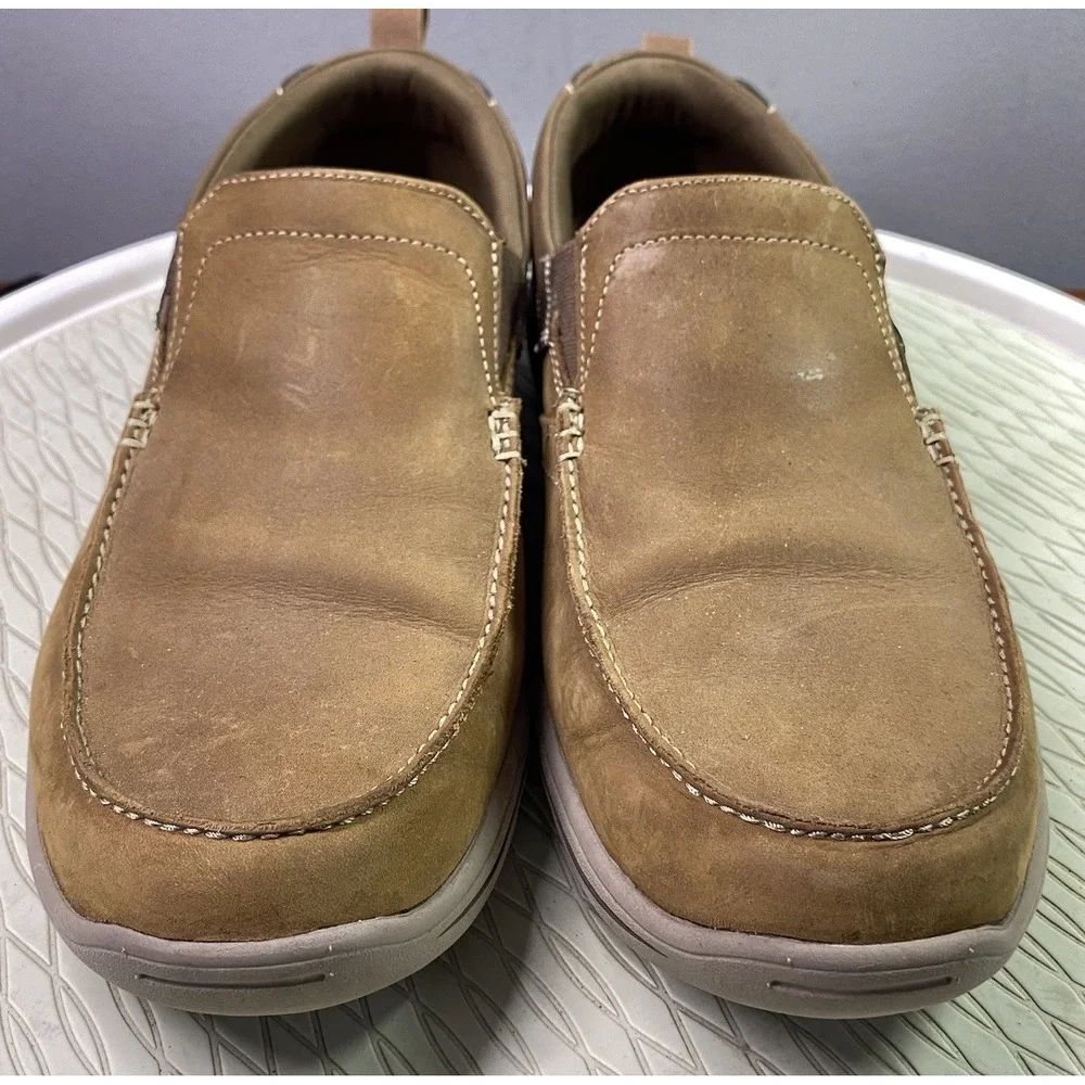 Skechers Men's Harper Forde Leather Loafers Comfort Slip On‎ Shoes Brown Sz. 9